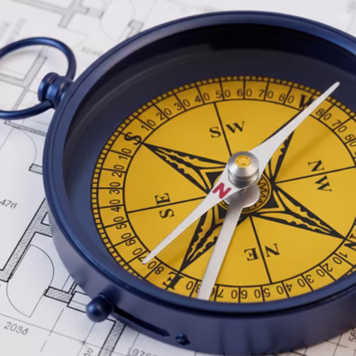 Compass symbolizing direction, precision, and values